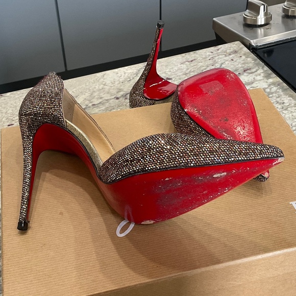 Christian Louboutin Ariza Glitter 100mm 38.5 - Picture 4 of 9